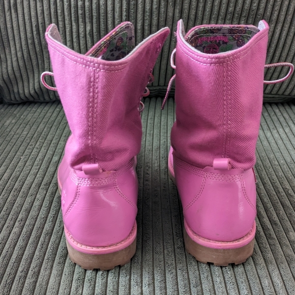 Pink Timberland Boots with Canvas top - Picture 5 of 5